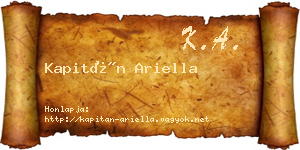 Kapitán Ariella névjegykártya
